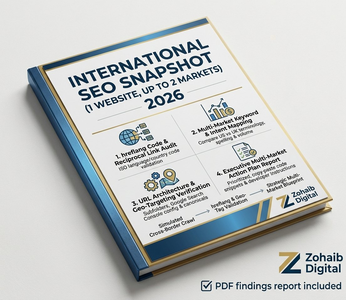 International SEO Snapshot 1 Website Up to 2 Markets Package 2026 1 International SEO Snapshot 1 Website Up to 2 Markets Package