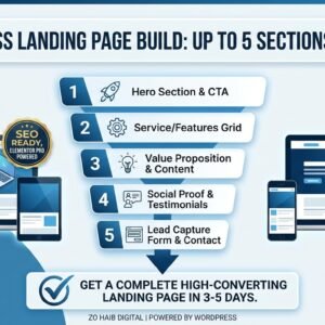 WordPress Landing Page Build Up to 5 Sections Package