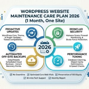 WordPress Website Maintenance (1 Month, One Site) Care Plan 2026