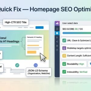 SEO Quick Fix 1 Homepage SEO Optimization Package